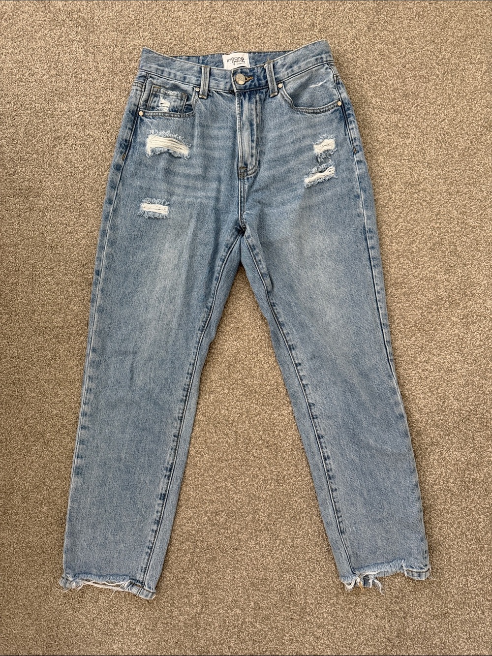 Light Blue High-Rise Distressed Women's Jeans